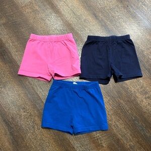 Hanna Andersson Girls Pink, Navy & Blue Cotton Shorts Trio